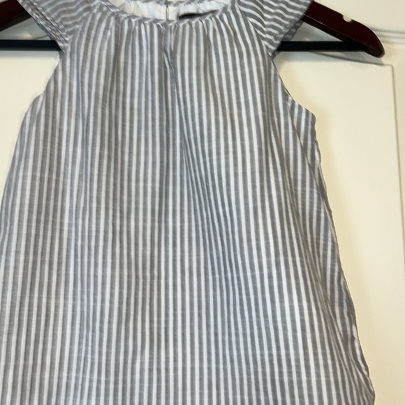Girl’s Cotton Gray & White Striped Dress - Picture 2 of 5